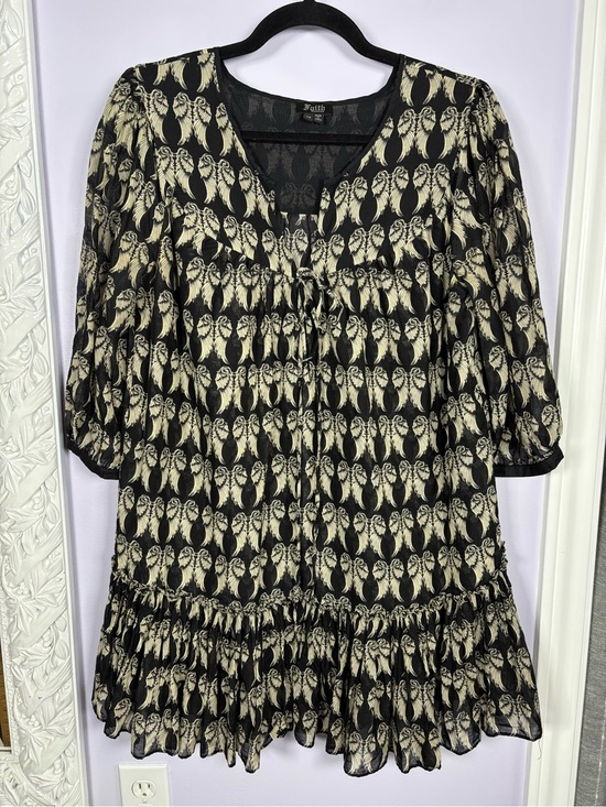 Faith Connexion Dresses & Skirts - Faith Connexion Angel Wings Puff Sleeve Whimsical Goth Cotton Silk Tunic Dress M